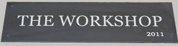 150mm high slate house sign.