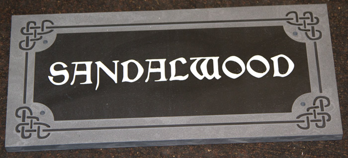 Made to order slate sign wit raised letters